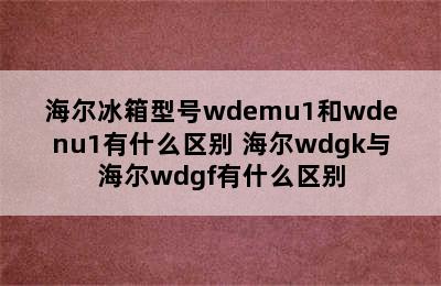 海尔冰箱型号wdemu1和wdenu1有什么区别 海尔wdgk与海尔wdgf有什么区别